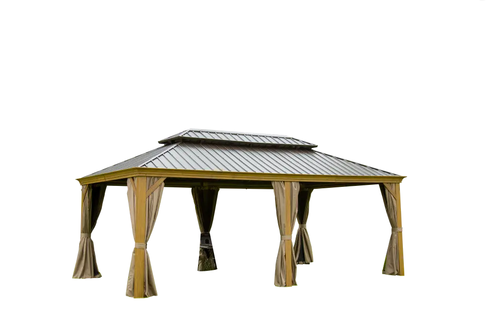 Outdoor Living 14X20Ft Hardtop Gazebo Permanent Metal Gazebo Galvanized Steel Frame crefise patio life