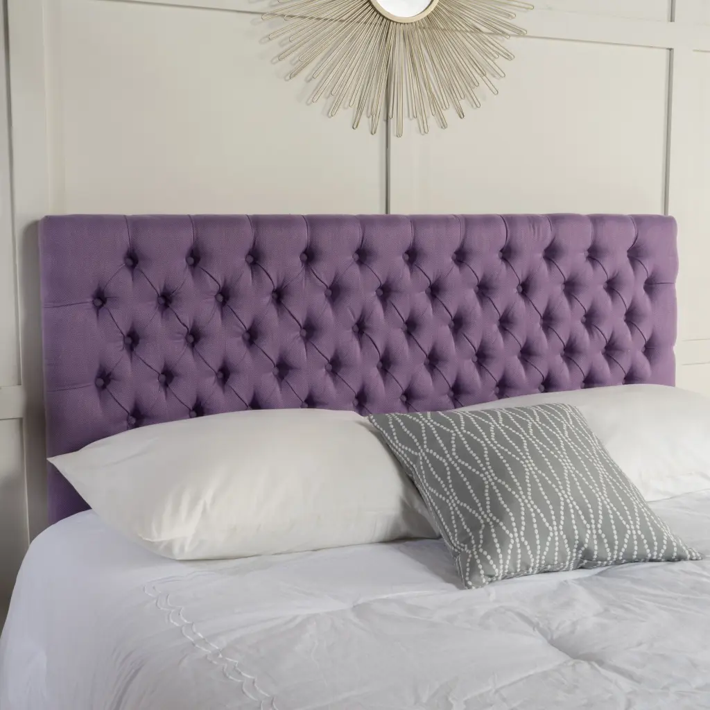 Bierman Headboard Queen Light Purple Material Upholstered Bed Frame Modern Design nh-sunfay