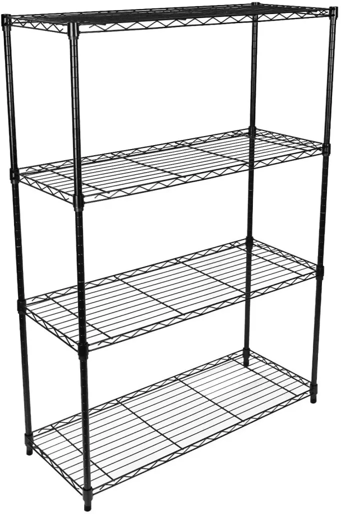 Effortless Deluxe 4 Tier Heavy Duty Storage Shelving Unit Black 36Lx14Wx54H w1134dhs