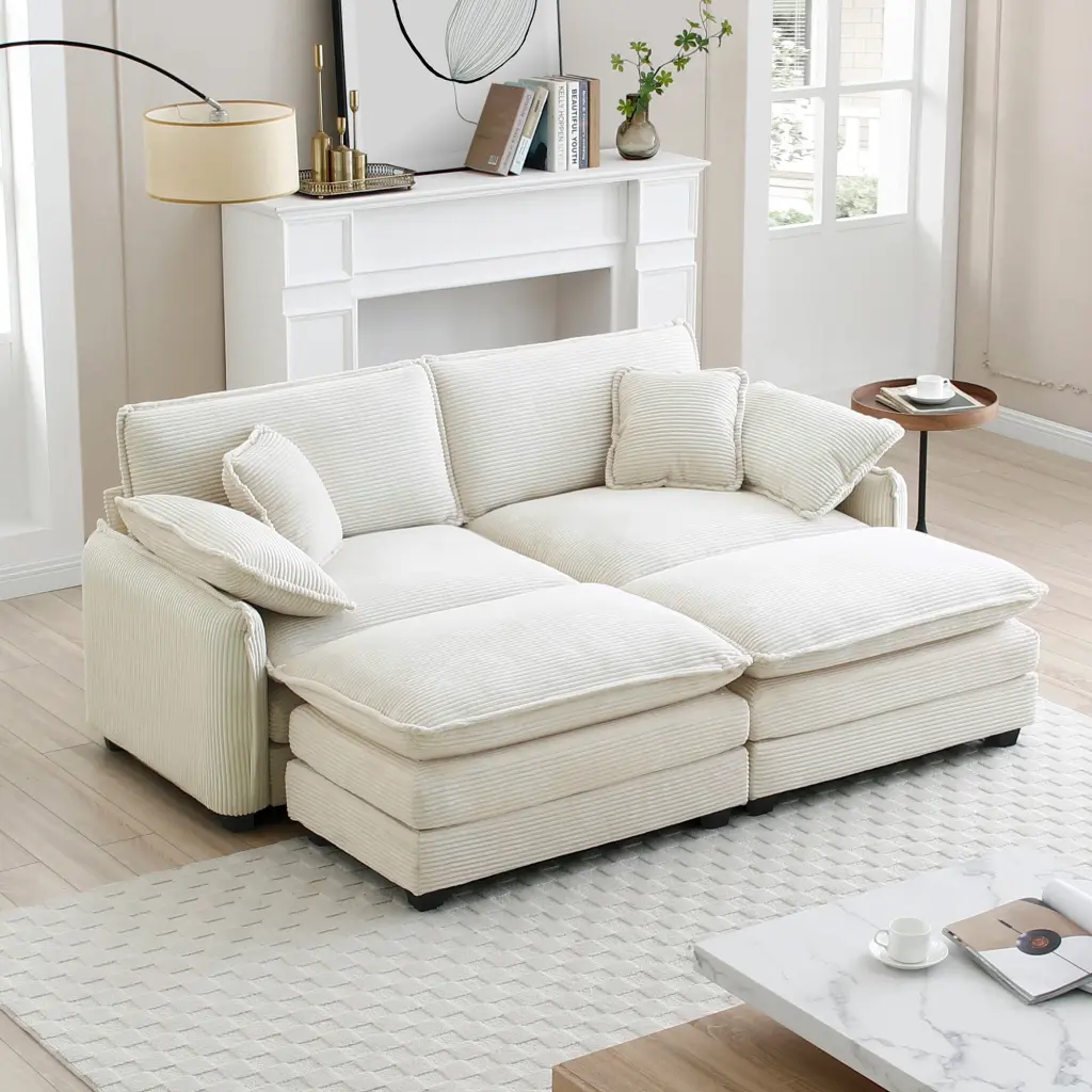 Two Seater Theater Sofa 2 Footrests and Ottoman Home Cinema ui furniture