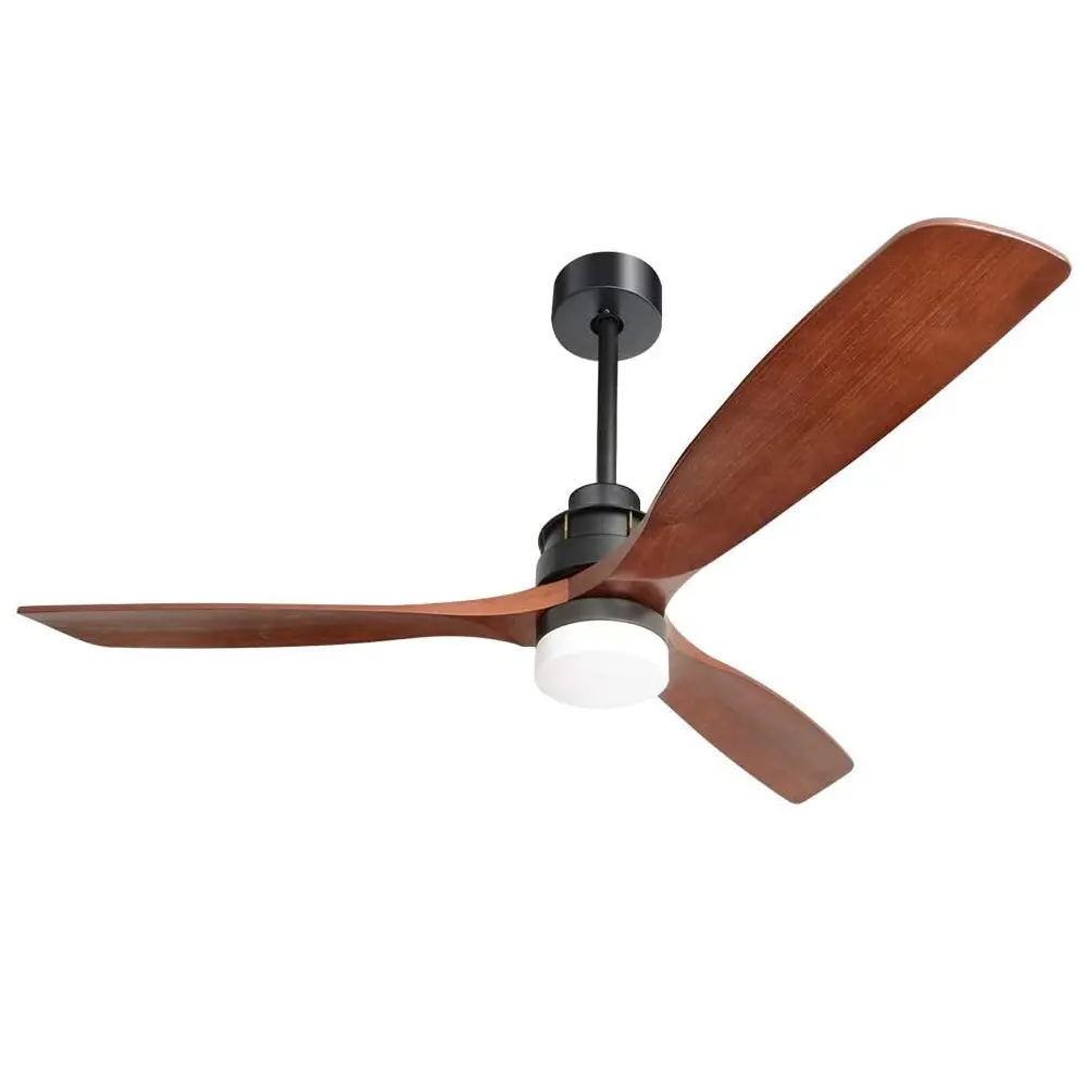 60 Inch 3-Blade Solid Wood DC Motor Ceiling Fan Living Room ceiling fan with light