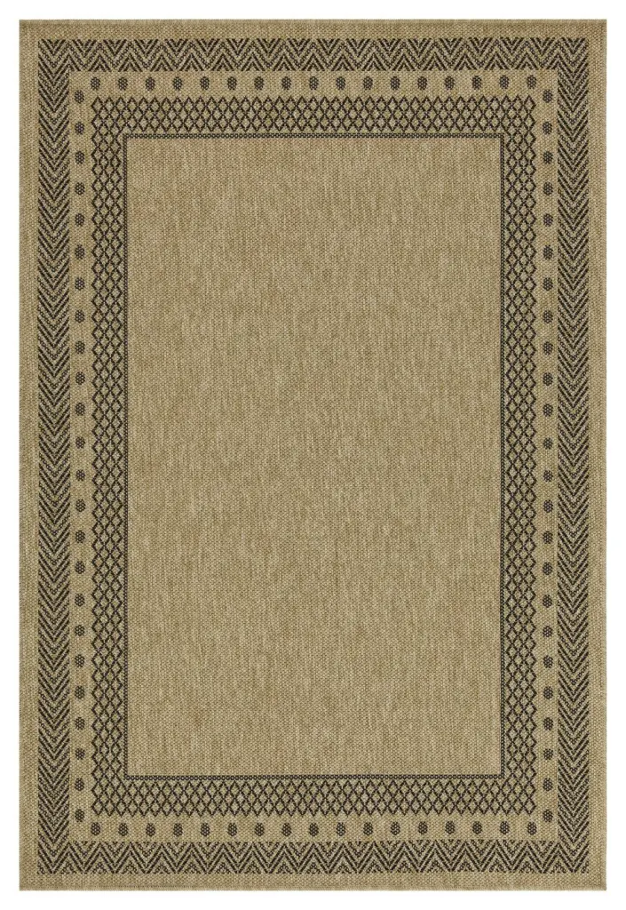 Earth GC NTL1006 Jute Black 5Ft 3In X 7Ft 3In Indoor Outdoor Area Rug icona home decor