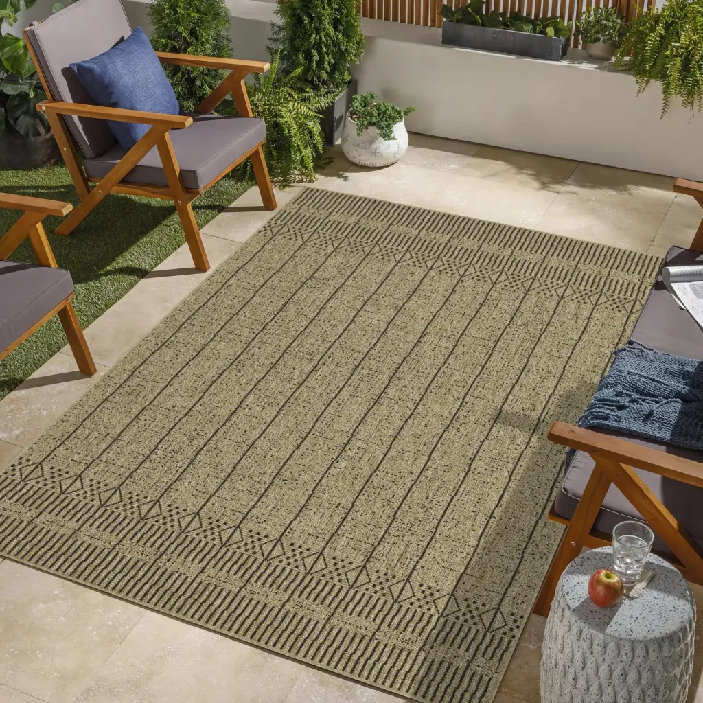 Earth GC NTL1008 Jute Black 7 Ft. 10 . X 10 Ft. 3 . Indoor Outdoor Rug icona home decor