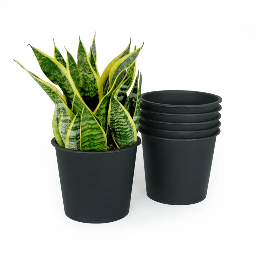5 Inch Round Nursery Plant Pot Garden Polymer Pots Drainage 5 Pack Blue dty home