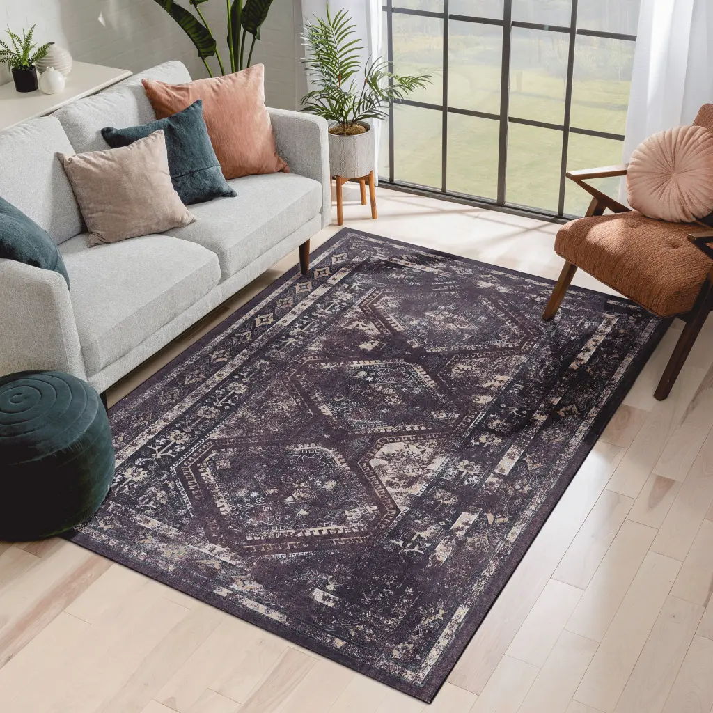 4x6 Washable Area Rug Low Pile Non Slip Non Shedding Foldable naar rug