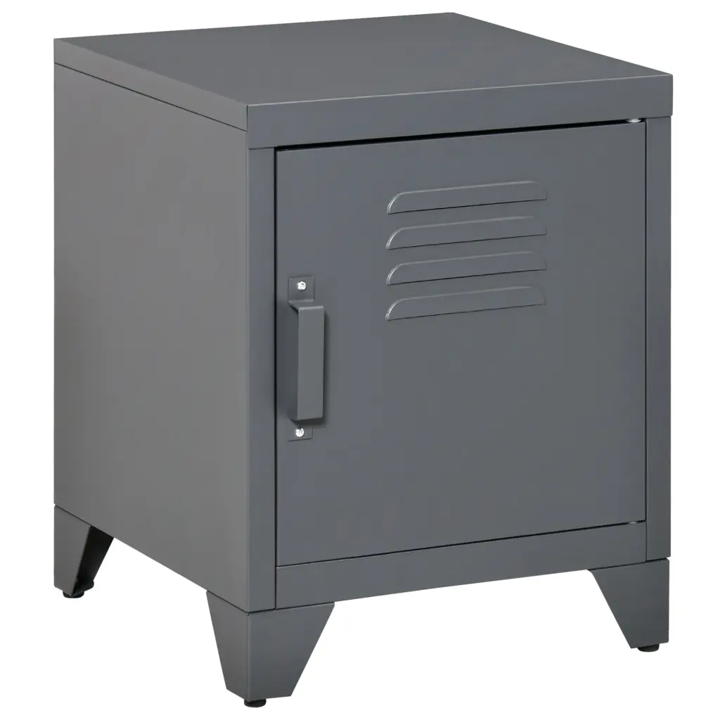Homcom Industrial End Table Living Room Side Table Locker Style aosom business