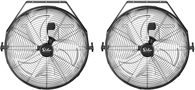 18 Inch Industrial Wall Mount Ventilation Fan - 3 Speed Professional Grade Metallic Fan w1134dhs