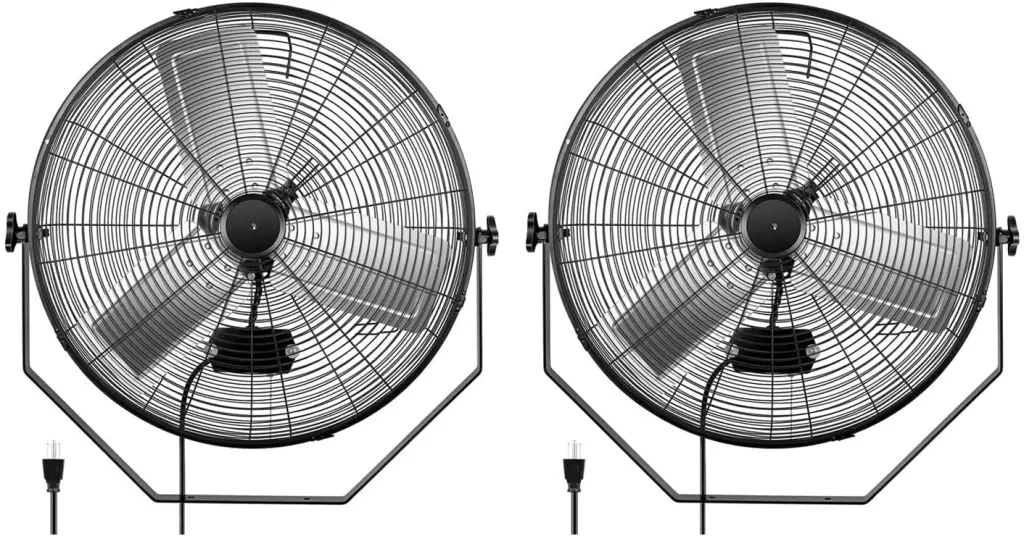 2 Pack 24 Inch Industrial Wall Mount Fan - 3 Speed Commercial Ventilation Fan w1134dhs