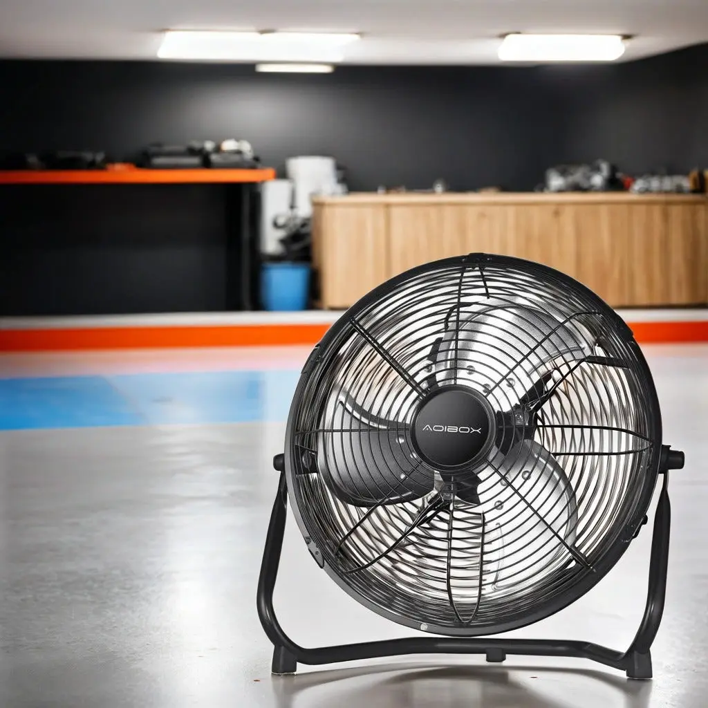 12 Inch 3 Speed High Velocity Industrial Heavy Duty Metallic Floor Fan Large Spaces w2815-aoi