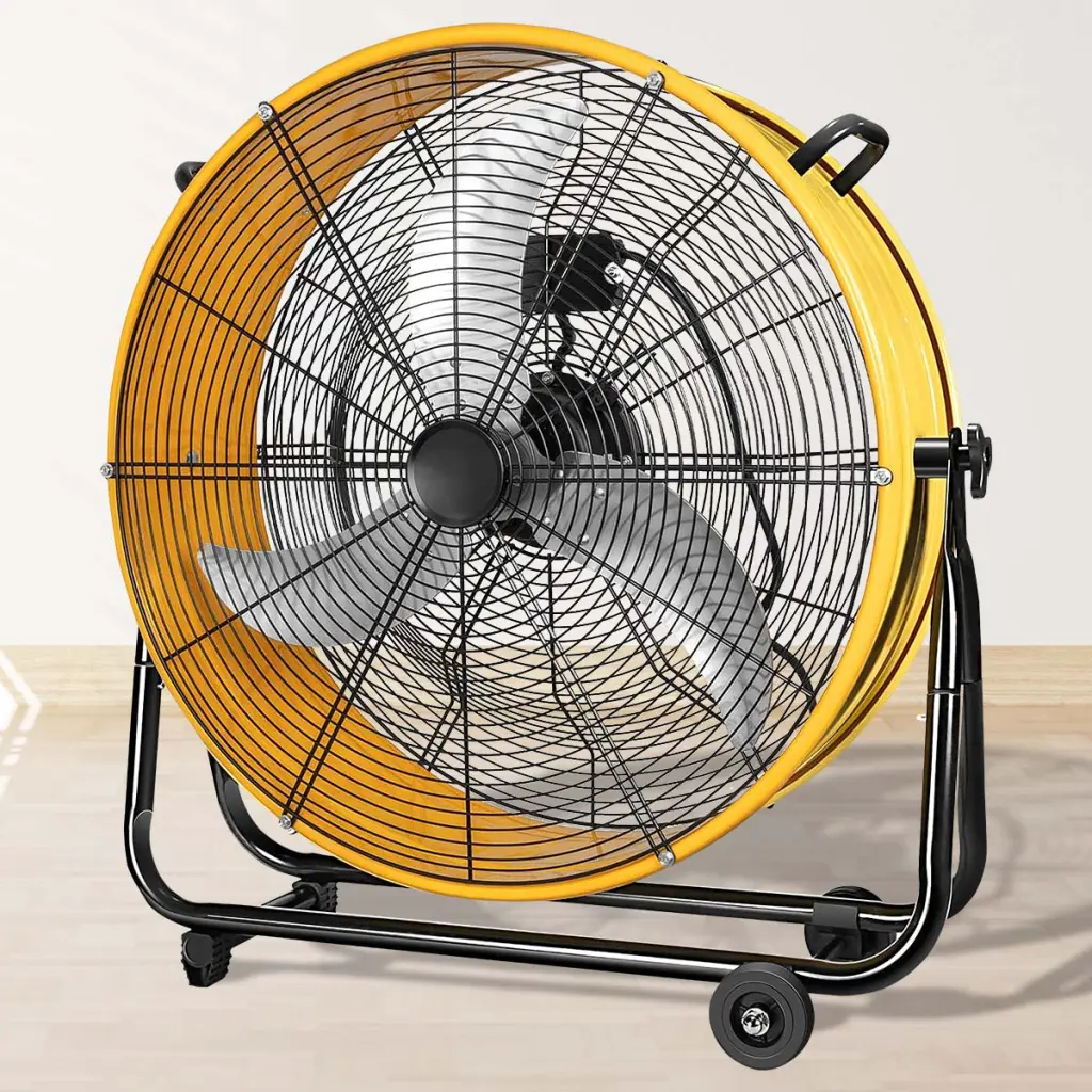 30 Inch 3 Speed Yellow Heavy Duty Metallic Industrial Drum Fan Air Circulator w2815-aoi