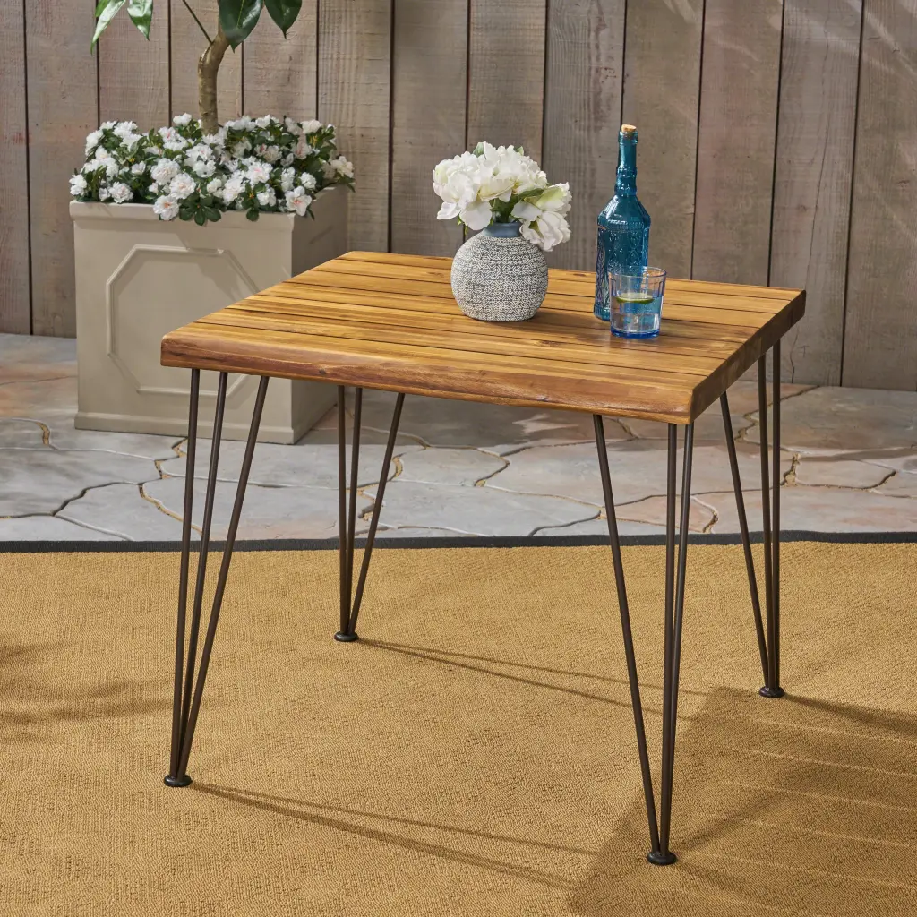 Zion Industrial Timber And Metallic 32.5 Teak Side Table nh-vivalux