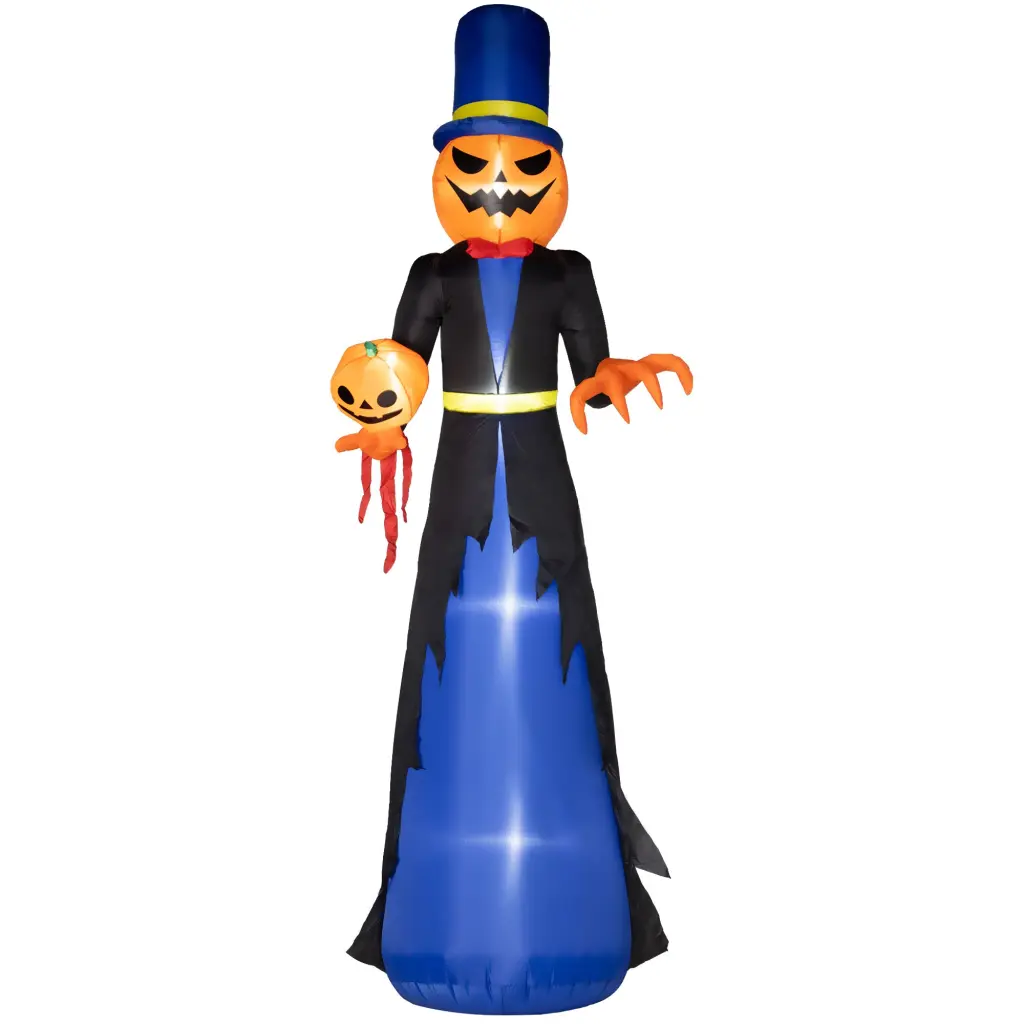 Outsunny 10Ft Inflatable Halloween Pumpkin Head Reaper Blow Up Decoration aosom business
