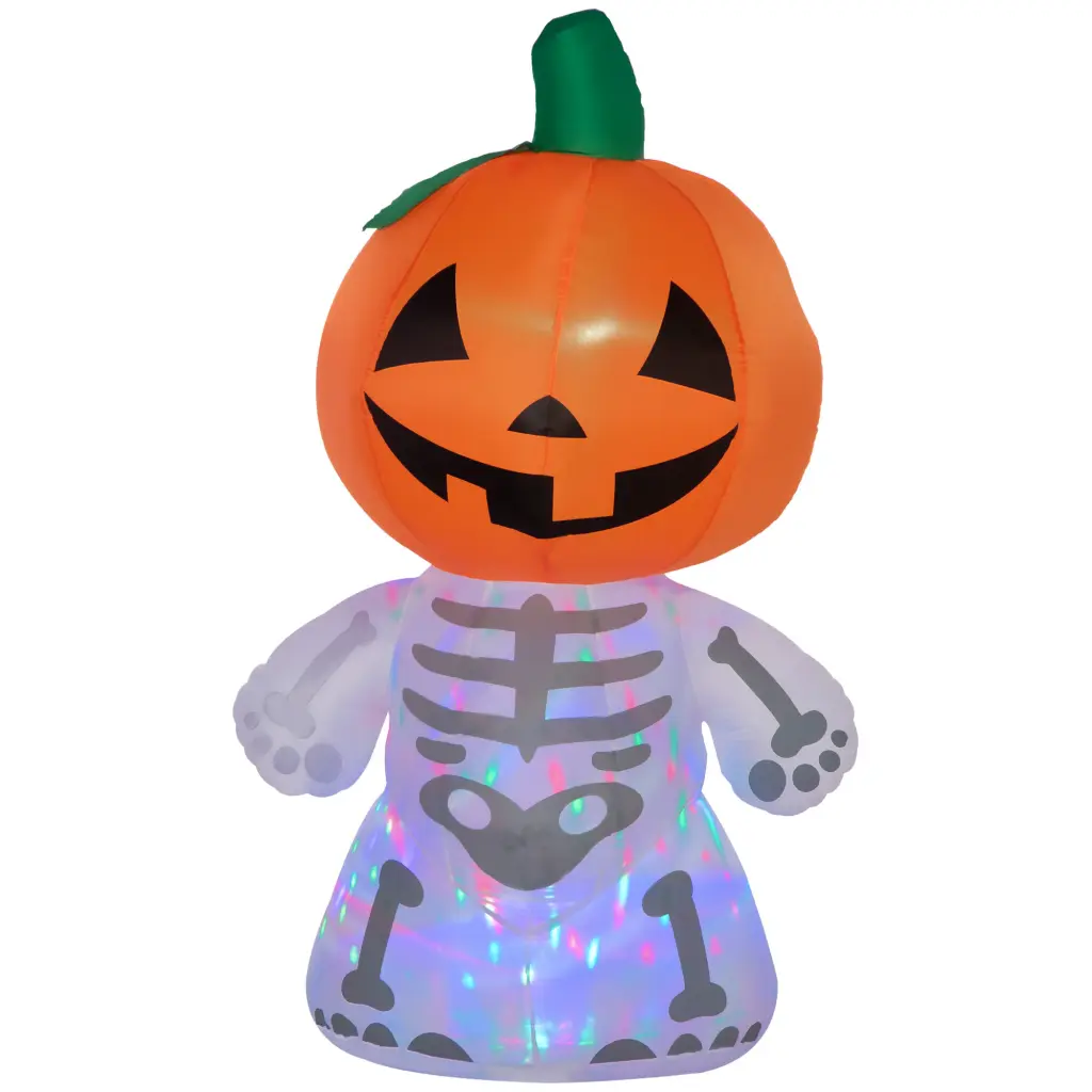 6Ft Halloween Inflatables Outdoor Decorations Smiling Skeleton Ghost aosom business