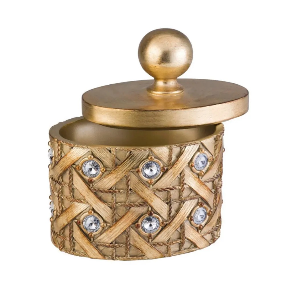 9" Tall Polyresin Decorative Jewelry Box Malha Precious Metal Finish california home