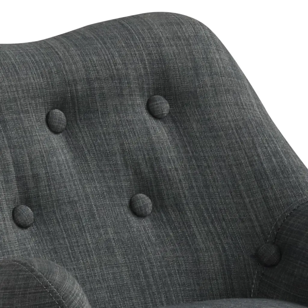 Fenix 19.5 Inch Gray Linen Kids Chair Button Tufted Back And Wooden Legs lilola home