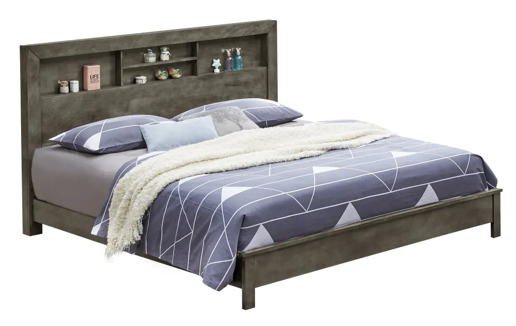 Burlington G2405B King Bed Gray Box Spring Required glory furniture