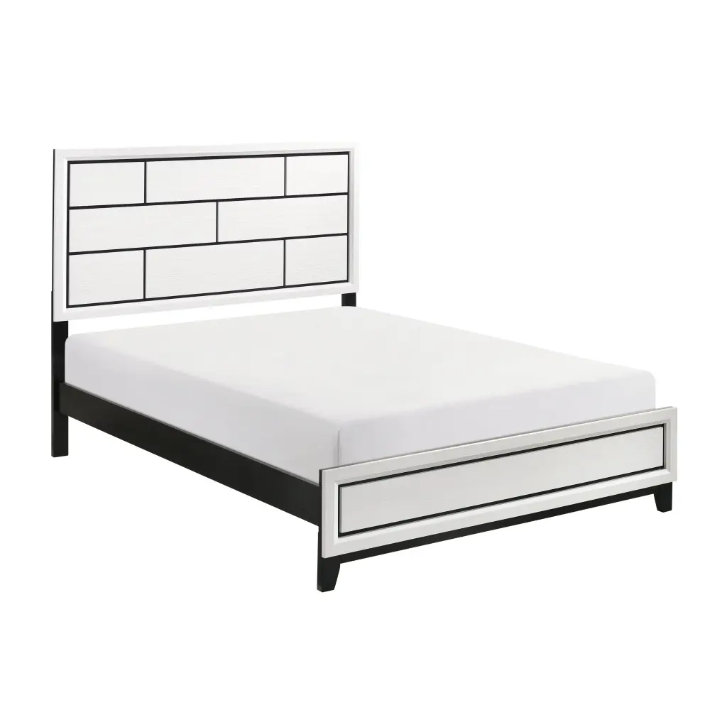 Modern Contemporary White Finish King Bed 1Pc Wooden Bedroom Furniture Headboard kanepe