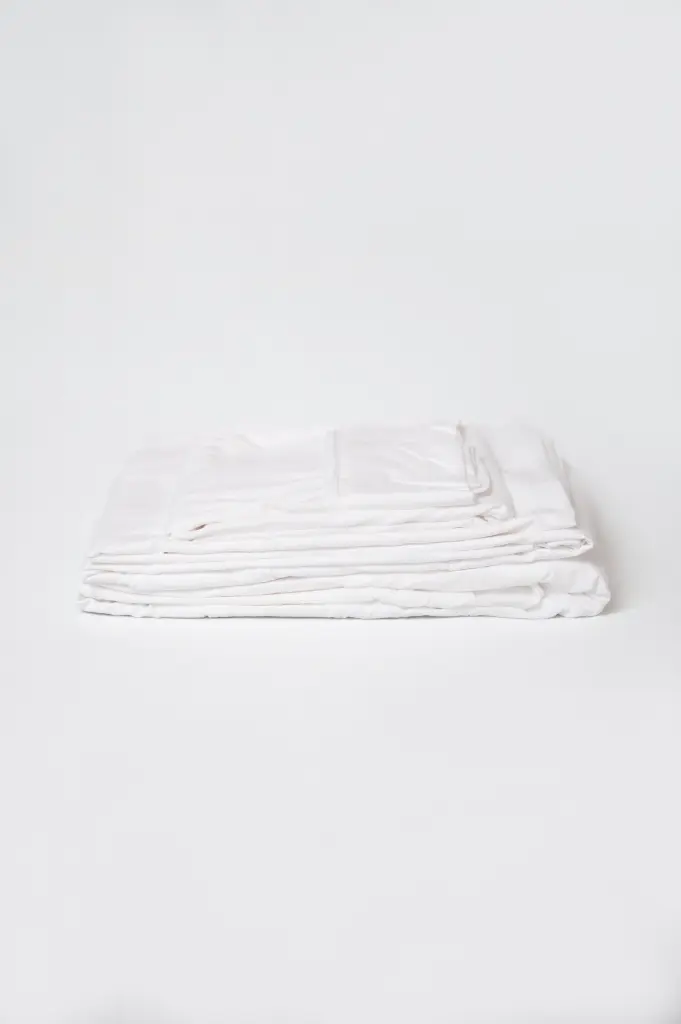 4 Piece White Microplush Bamboo King Sheet Set Sensitive Skin Safe omne sleep