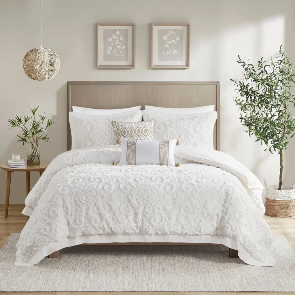 Easeer Mini Set Ivory King Size - Luxurious Cotton Bedding Set jla