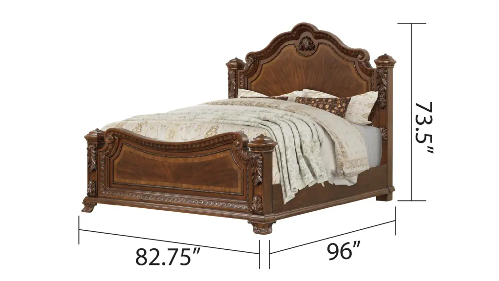 Traditional Style King Bed Intricate Timber Carvings Solid Wood galaxy home furnishings