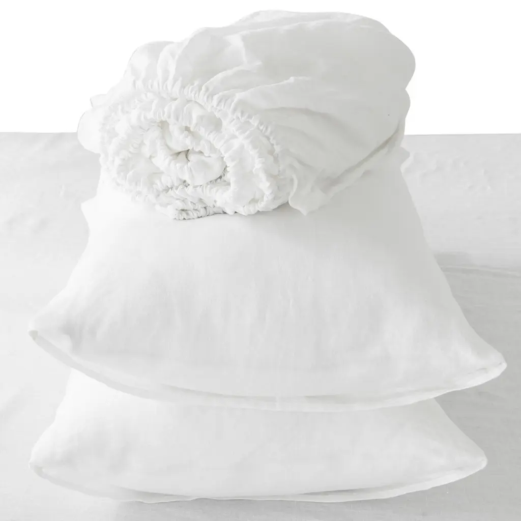 4 Piece Luxury Linen King Bedding Set Sheets and Pillowcases real linen