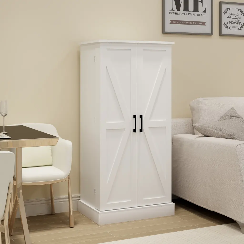 50 Inch LED Kitchen Pantry Cabinet Freestanding Buffet Cupboard Sideboard aneway furniture