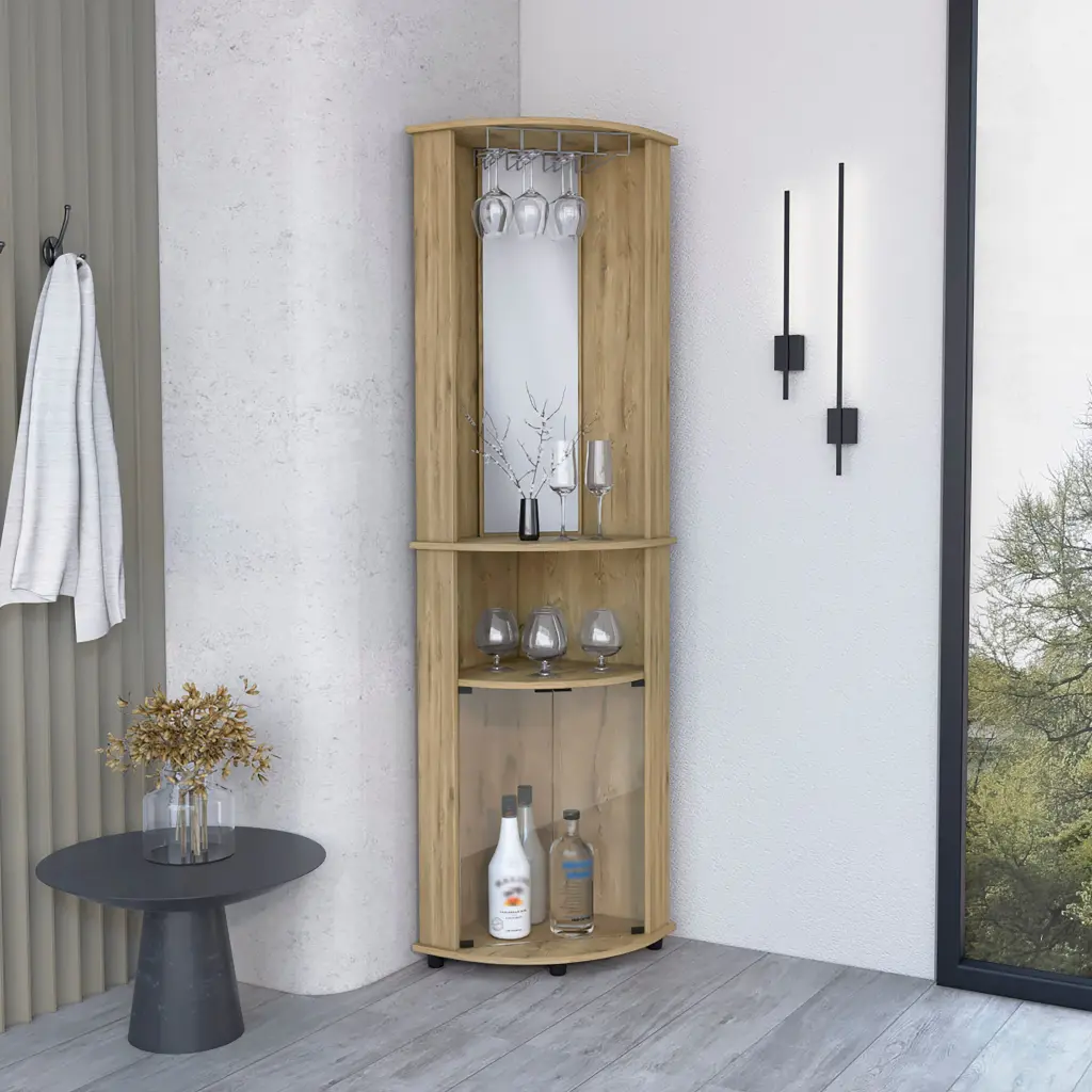 Bar Coffee Corner Storage Cabinet 74 Inch H Rounded Front Design and 2 Doors depot e-shop
