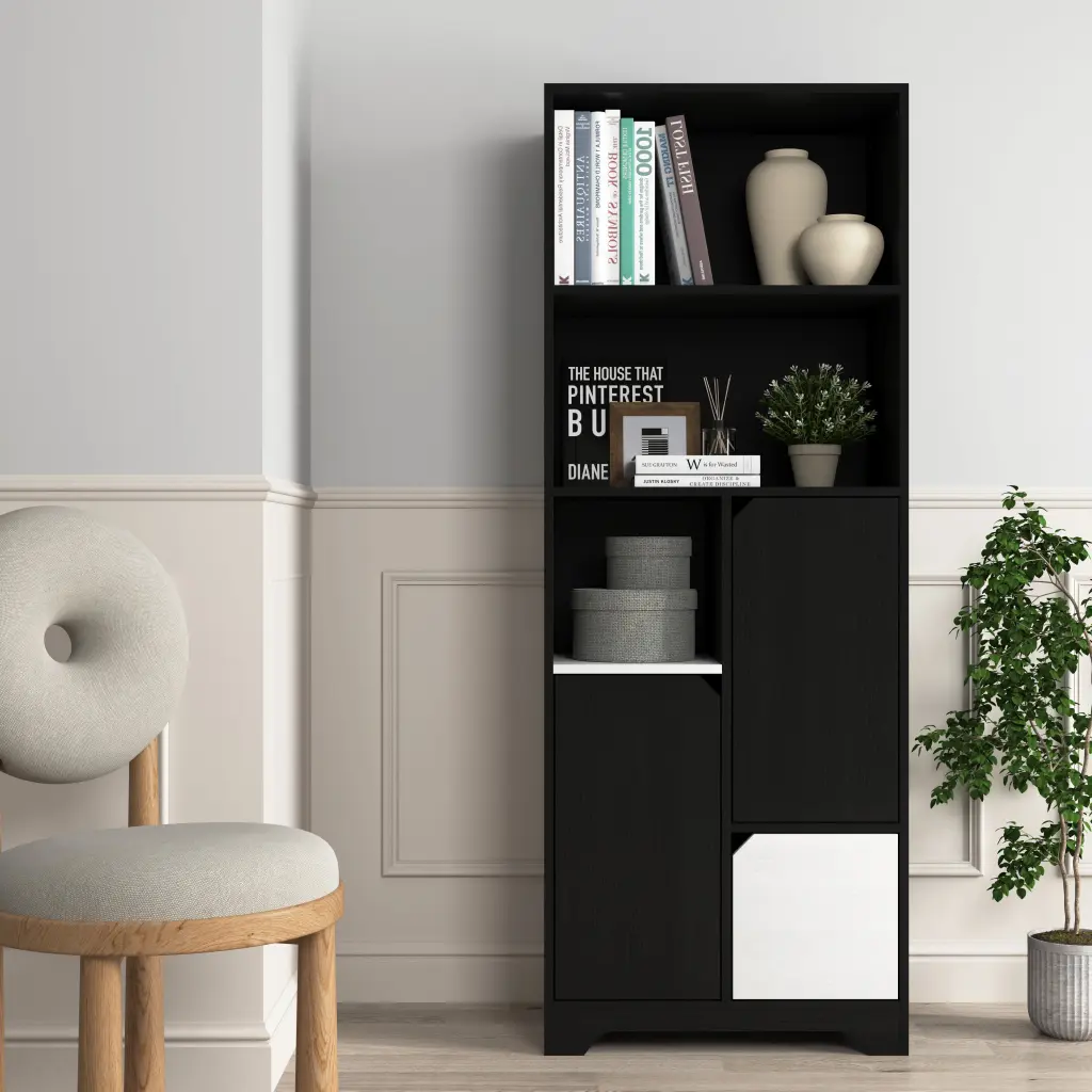 Large Timberen Storage Cabinet 1 Drawer 3 Shelves Kitchen Storage newmark