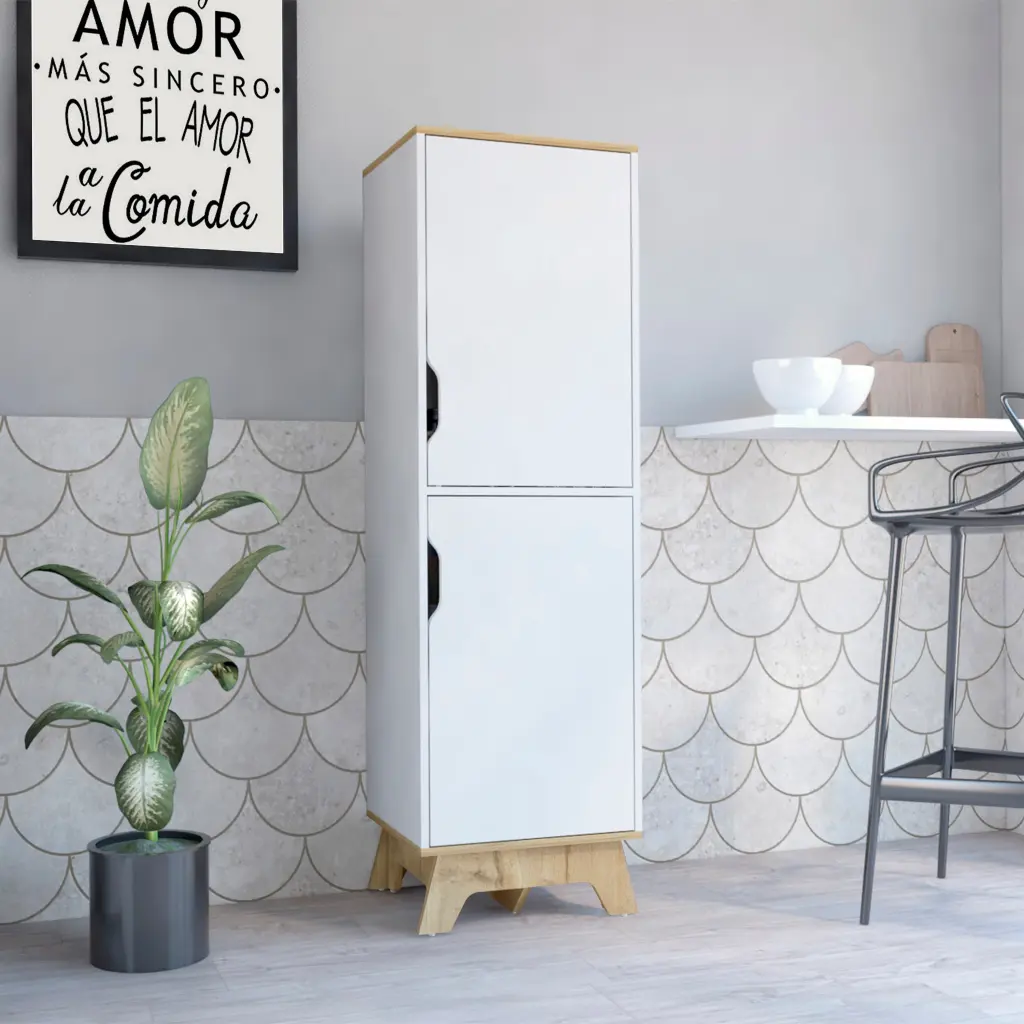 Pamplona Oven Tall Cabinet Counter Surface and Double Storage tuhome