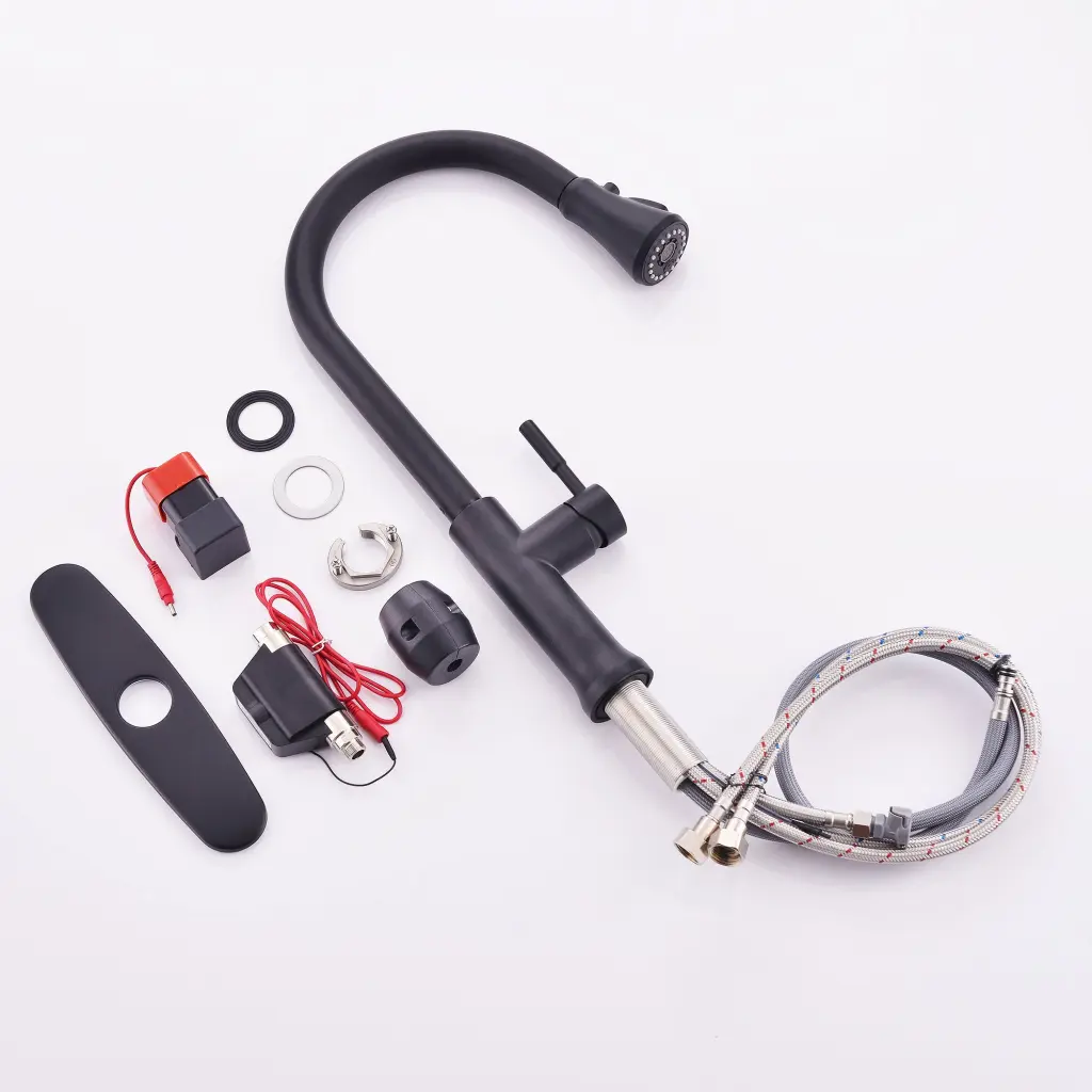 Touch On Kitchen Faucet Pull Down Sprayer Single Handle Copper Alloy Faucet rnb
