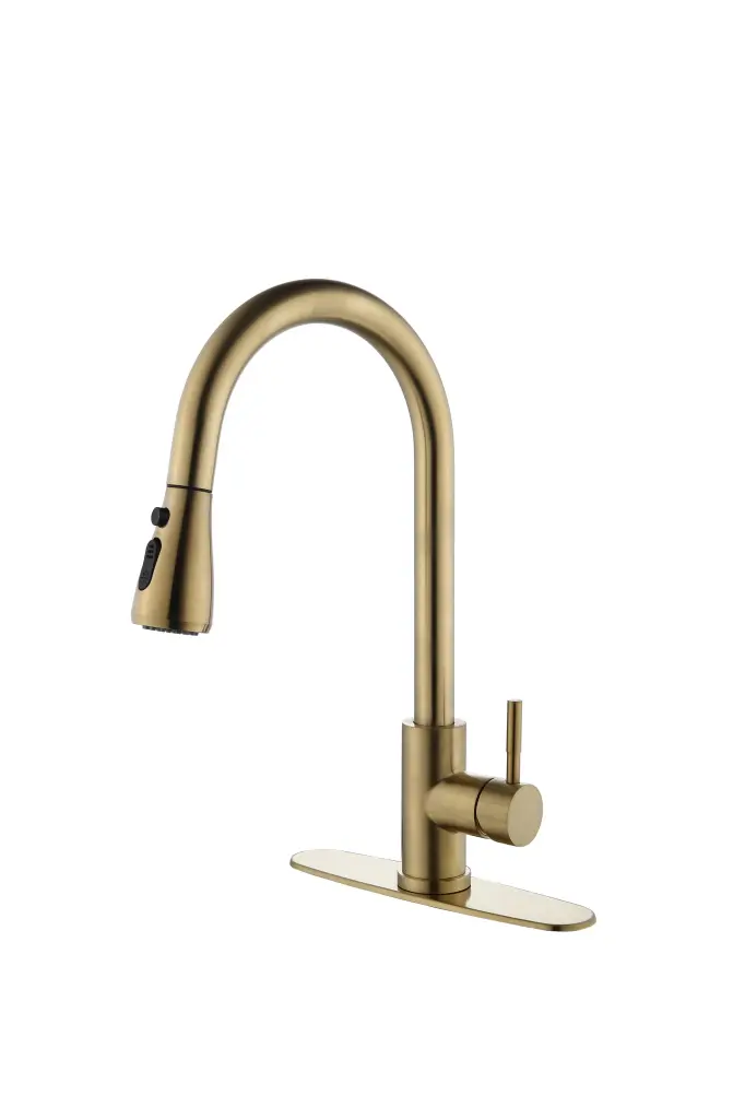 Kitchen Faucet Pull Out Sprayer Gold Stainless Steel Modern Sink Tap w928 dongtu group