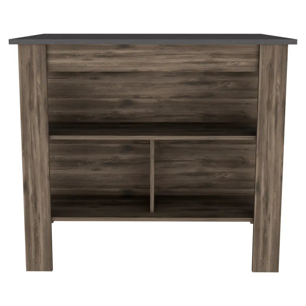 Brooklyn Kitchen Island Three Concealed Shelves Multicolor fm furniture