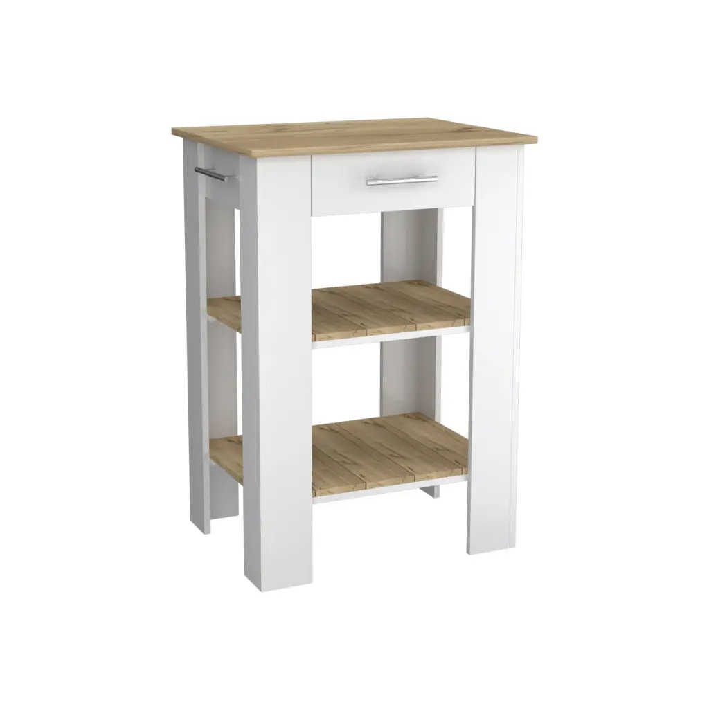 Brooklyn 23 Kitchen Island Two Shelves One Drawer Multicolor fm furniture