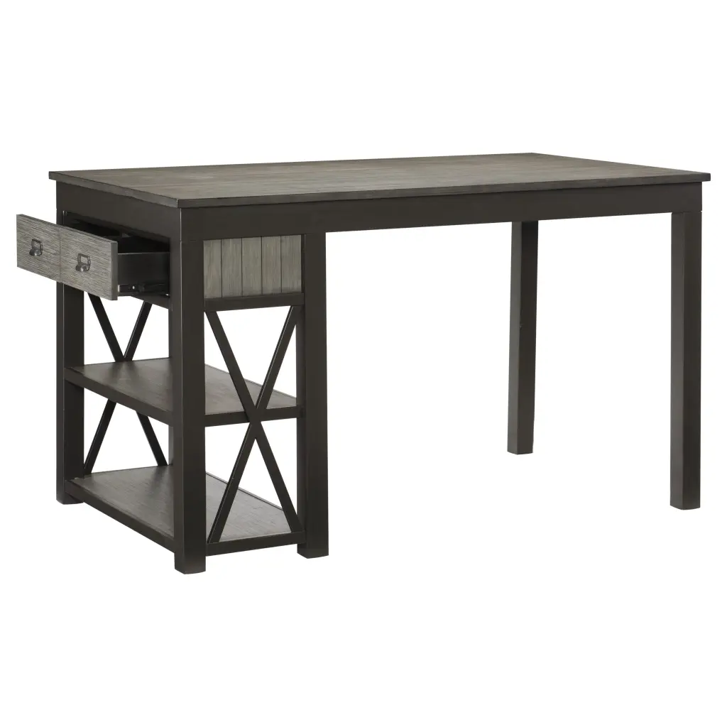 1Pc Counter Height Table Storage Drawers Display Shelf's Gray Gunmetal kanepe