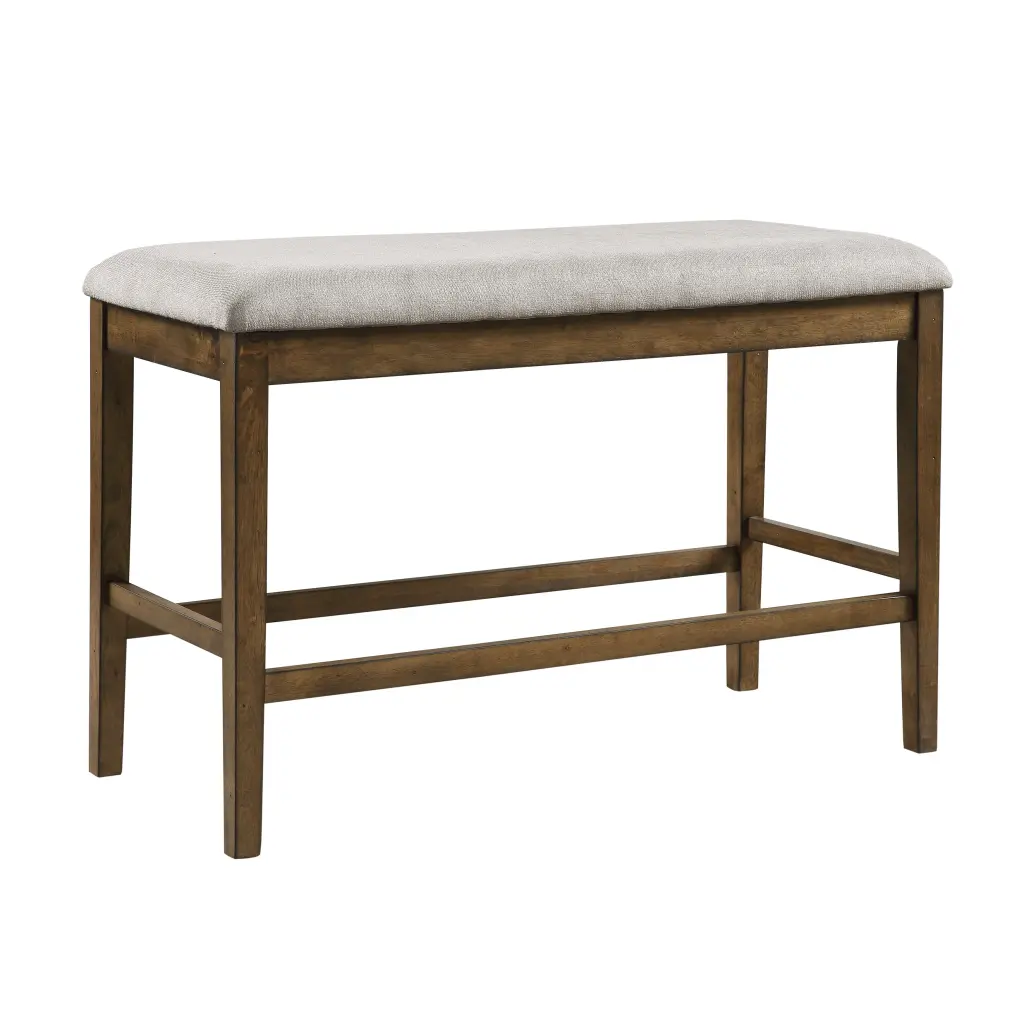 Timberen Frame Counter Height Bench Light Oak Finish Mindy Veneer Gray Top kanepe