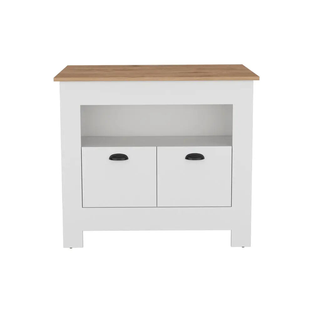 White Macadamia Multicolor Kitchen Island Geneva Particle Board Engineered treevol furniture