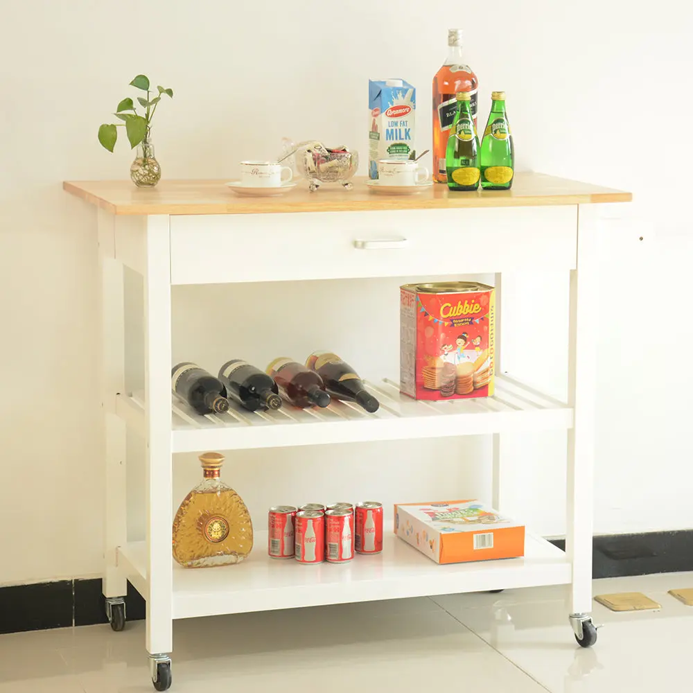 Kitchen Island Shopping Basket and Two Lockable Wheels Mobile Storage dream link