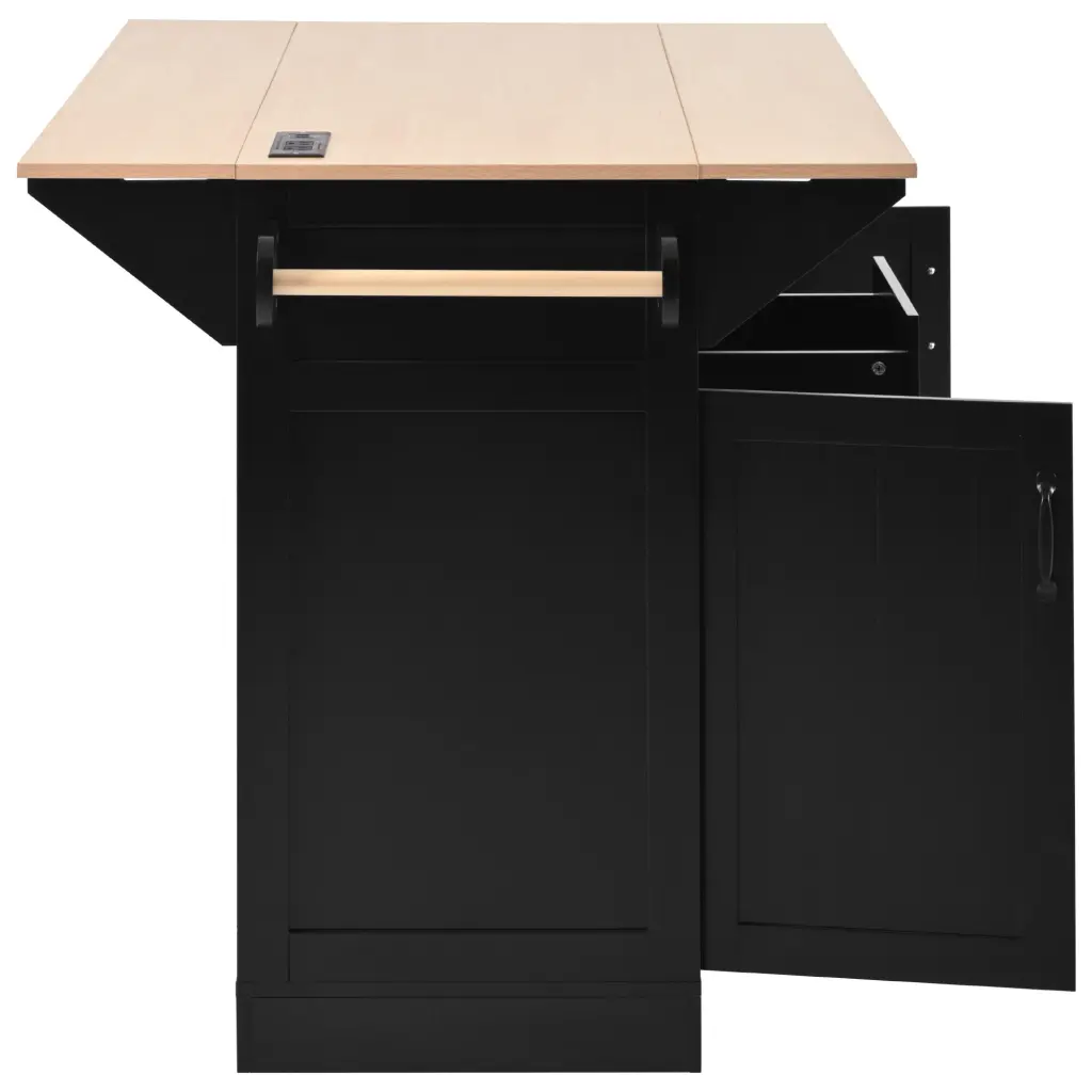 K&K 55.7 Large Kitchen Island 2 Drop Leaf Rolling Kitchen Shopping Basket k-k store