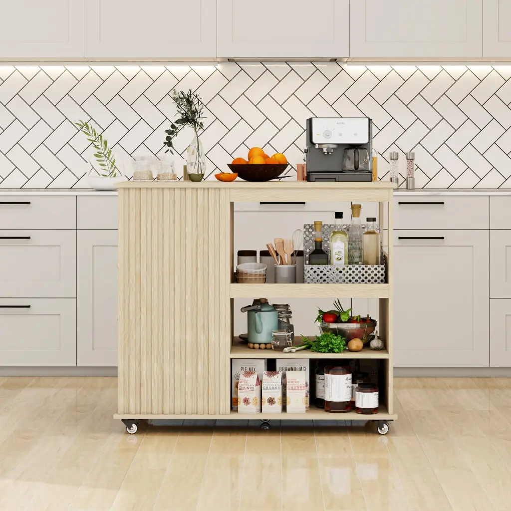 Kitchen Island Cart Rolling Serving Functionality Trolley Cart Modern Kitchen rnb