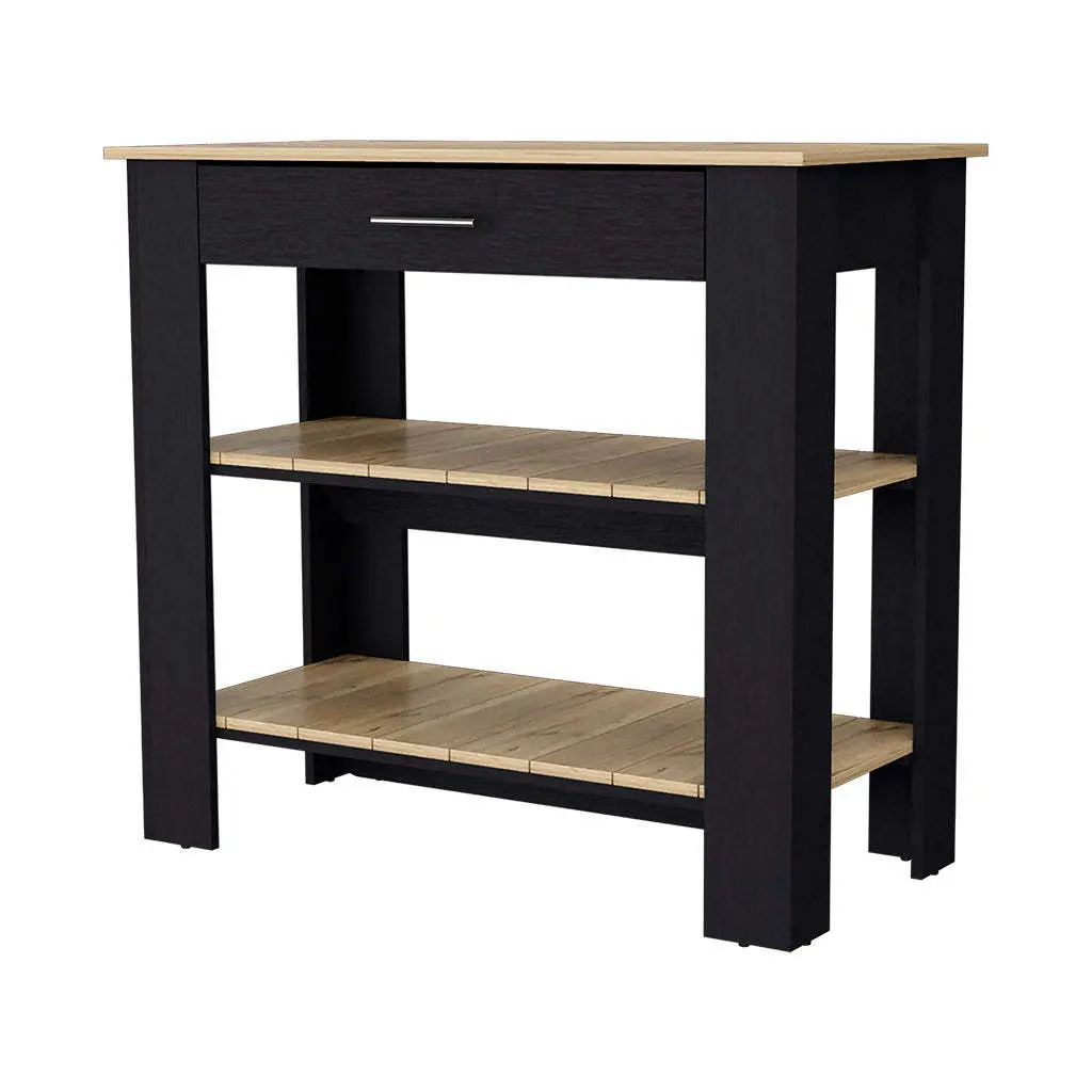 Brooklyn Kitchen Island Three Concealed Shelves Multicolor Storage rta mubles colombia