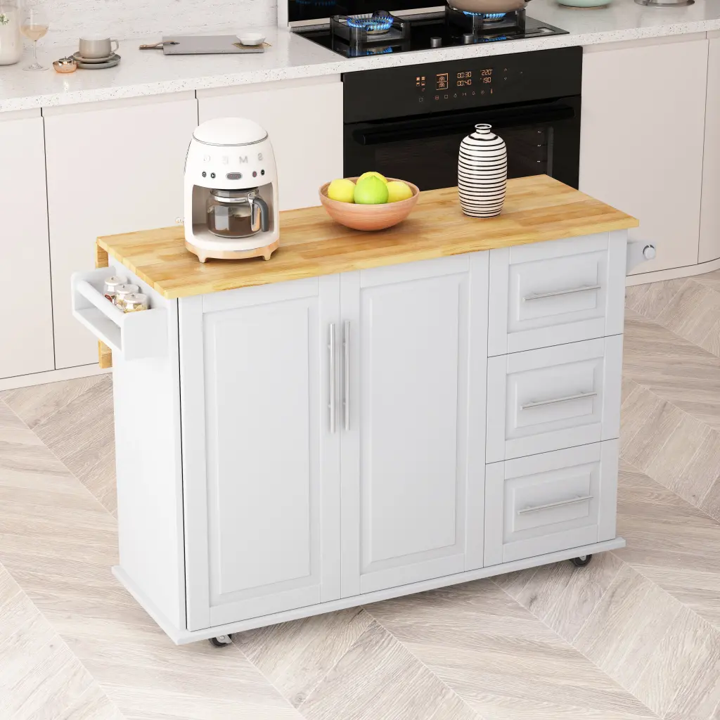Kitchen Island 2 Door Cabinet And Three Drawers 43.31 Inch Wide spribung