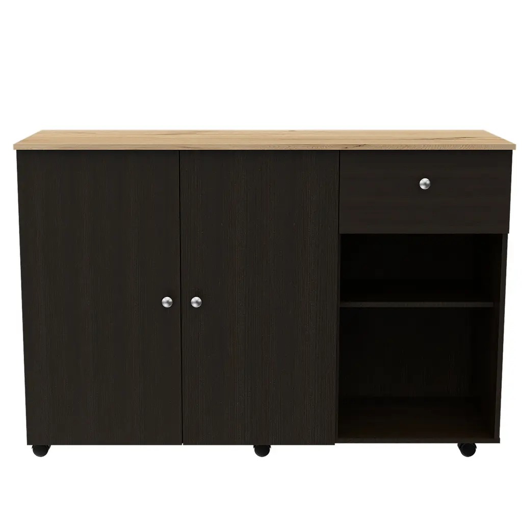 Kitchen Island Shopping Basket Indiana Black Particle Board treevol furniture