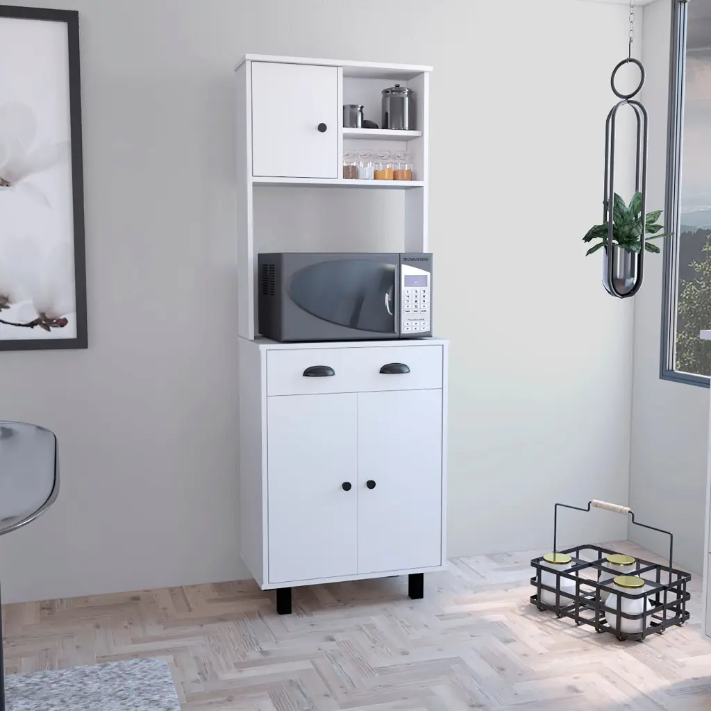 Salem Kitchen Pantry 2 Cabinets 2 Open Shelves and Drawer Free Standing rta mubles colombia