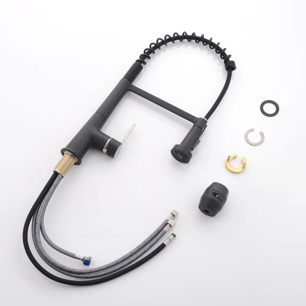 Faucet Kitchen Sink Black Kitchen Faucet Pull Down Sprayer Modern Sink Tap flg