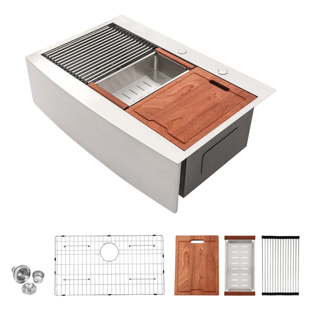 36 Inch Drop Farmhouse Sink Workstation Stainless Steel Kitchen Sink lordear