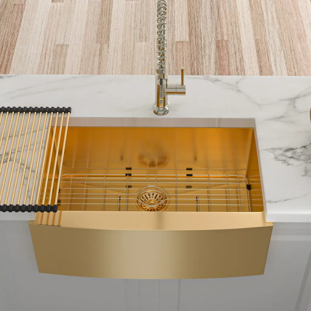 30 Inch Precious Metal Farmhouse Sink Stainless Alloy 16 Gauge lordear