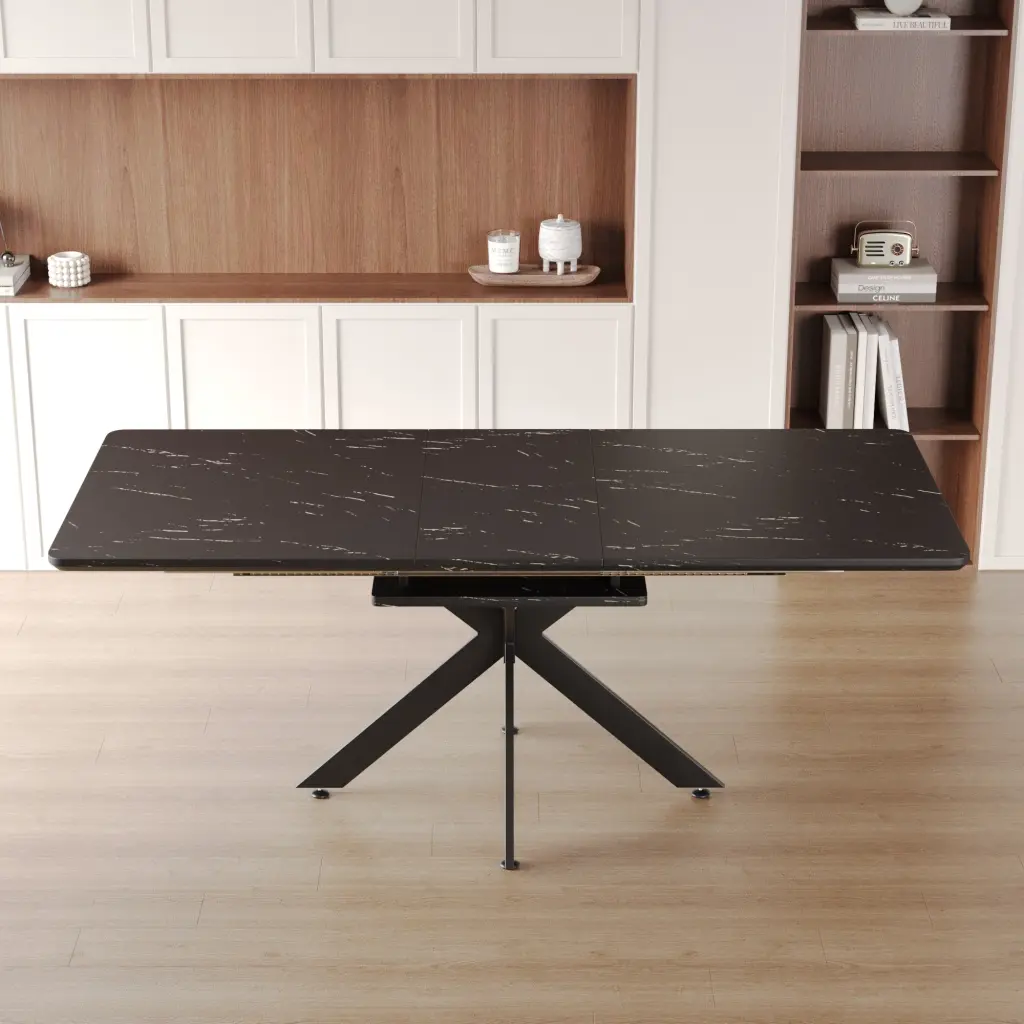 DT 007 16090 BKML Black Kitchen Round MDF Table nuoli furniture