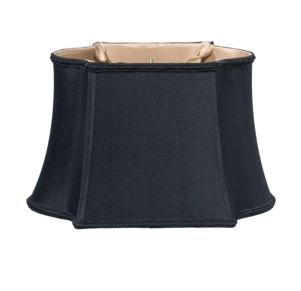 Fancy Oblong Soft Support Lampshade Washer Fitter Black Natural Fabric alabama lamp shades