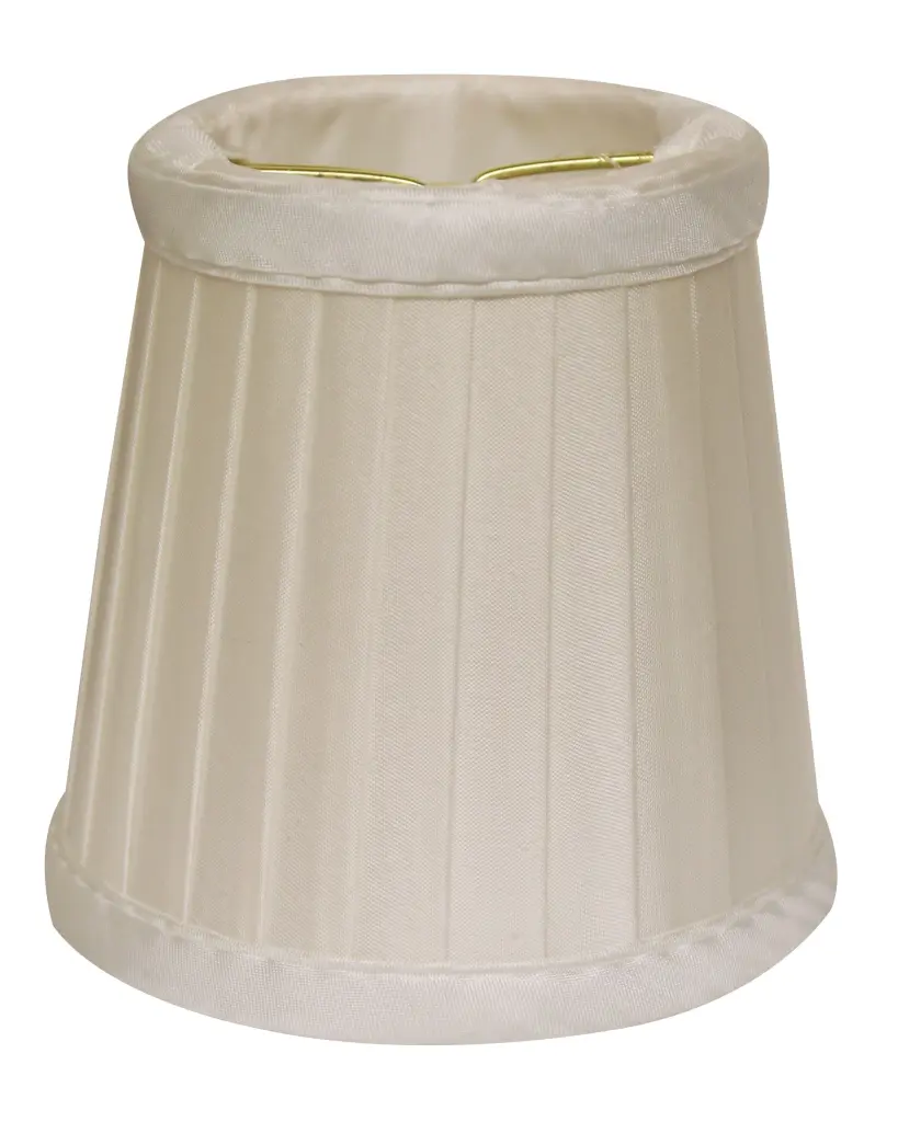 Slant Side Pleat Chandelier Lampshade Flame Clip, Oyster Set 6 alabama lamp shades