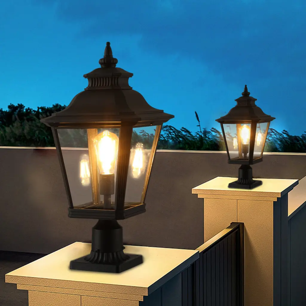 Outdoor Glass Column Headlights, Compatible Multiple Light Bulbs, Durable Design lighting commune